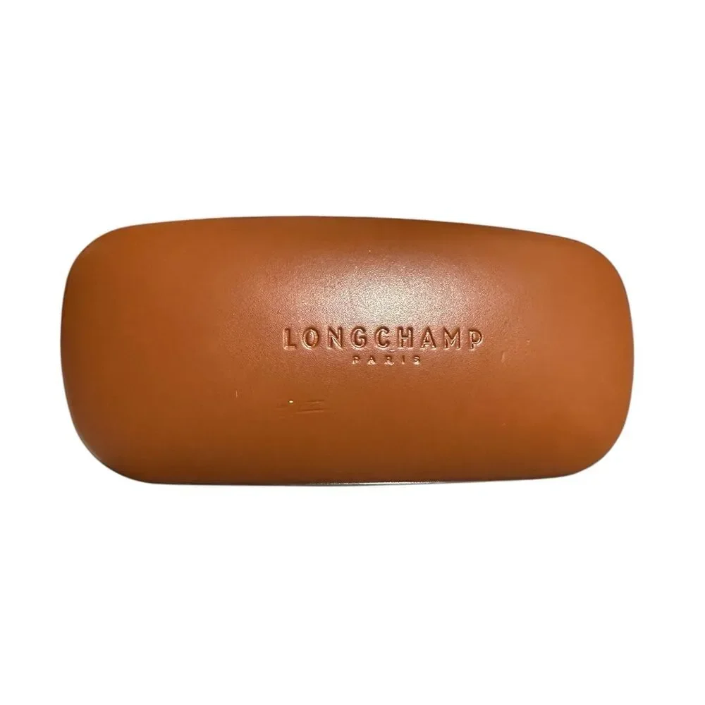 LONGCHAMP Glasses/Sunglasses Hard Case Brown Tan